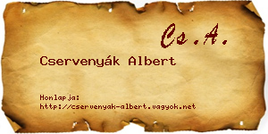 Cservenyák Albert névjegykártya