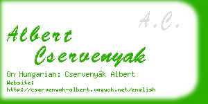 albert cservenyak business card